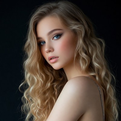 Beautiful blonde woman close-up portrait