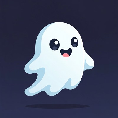 Cute smiling ghost illustration
