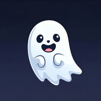 Cute smiling ghost illustration