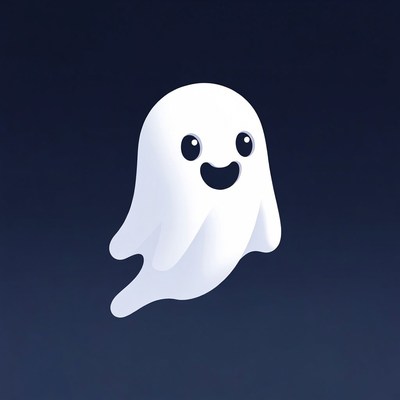 Cute smiling ghost illustration