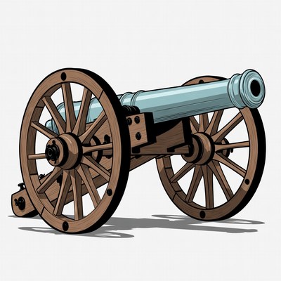 Cartoon Cannon on Wheels