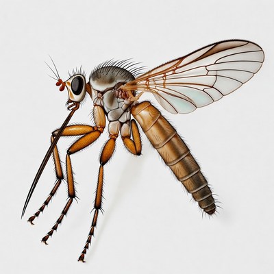 Detailed illustration of crane fly