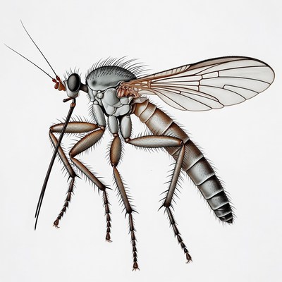 Detailed illustration of mosquito