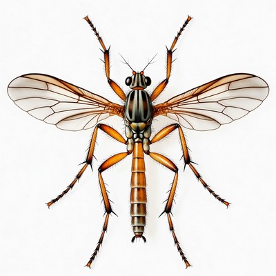 Orange Crane Fly Illustration