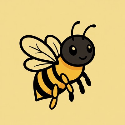 Cute cartoon bee illustration