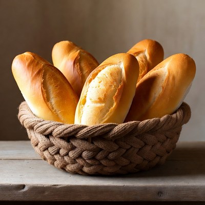 Baguettes in Woven Basket