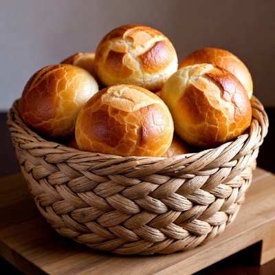 Basket of Golden Cracked Buns