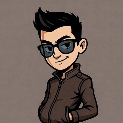 Cartoon young man in sunglasses