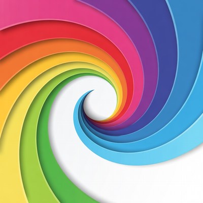 Spiral Rainbow Color Swirl Illustration
