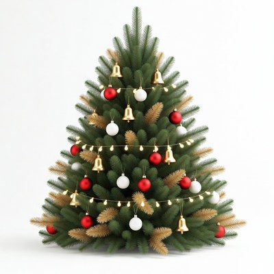 Decorated Christmas Tree with Ornaments