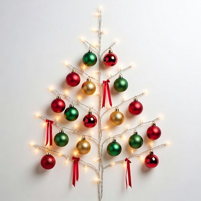 Christmas tree with colorful ornaments