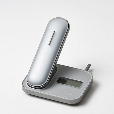 Silver Cordless Phone on Base