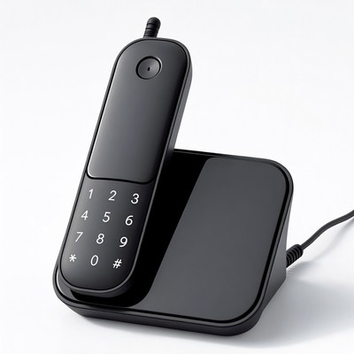 Black Cordless Phone on Base