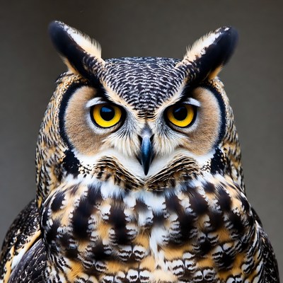 Close-up Great Horned Owl