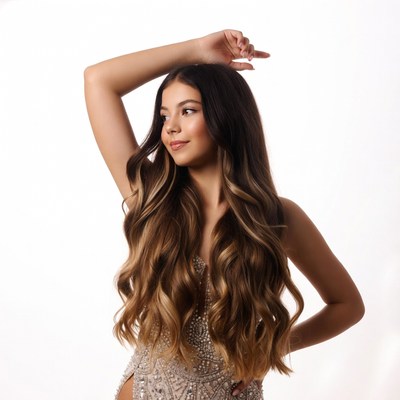 Young woman posing with hand on head