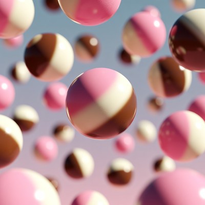 Floating Pink and White Balls