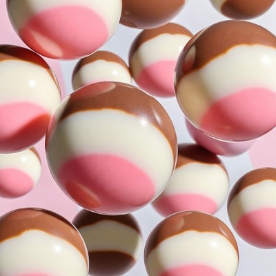 Floating Pink Chocolate Truffles