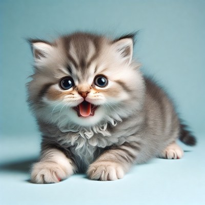 Cute British Shorthair kitten yawning