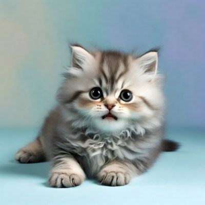 Cute fluffy British Shorthair kitten