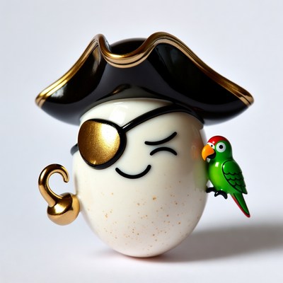 Pirate Egg with Parrot