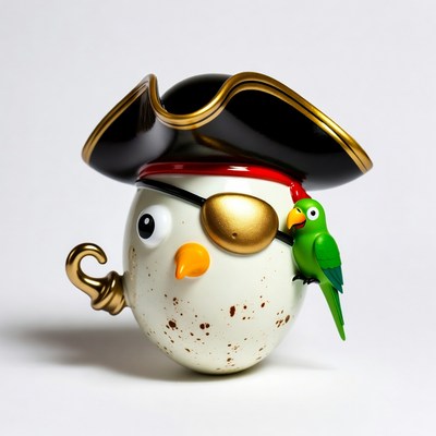 Pirate Egg with Parrot