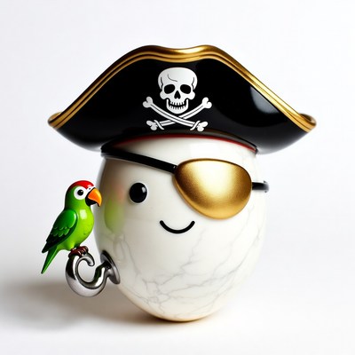 Pirate Egg with Parrot