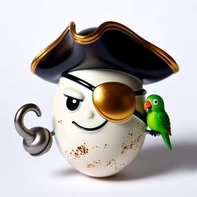 Pirate Egg with Parrot
