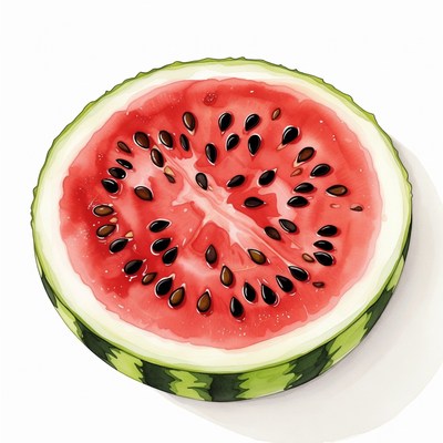 Sliced Watermelon on White Background