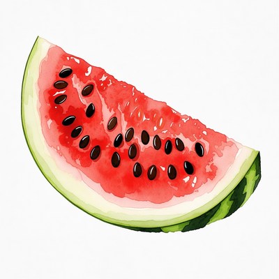 Sliced Watermelon on White Background