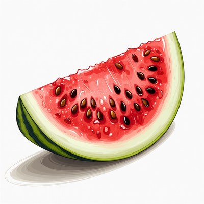 Sliced Watermelon on White Background