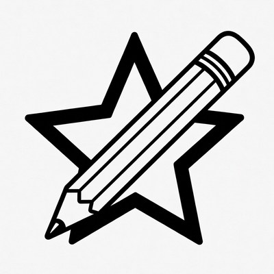 Pencil on Star Icon