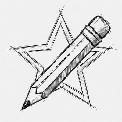Pencil in Star Illustration