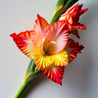 Vibrant Red Gladiolus Flower