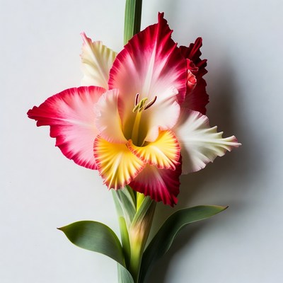 Colorful Gladiolus Flower on Stem