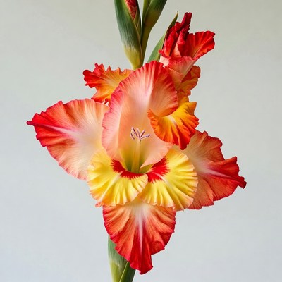 Vibrant Red Gladiolus Flower