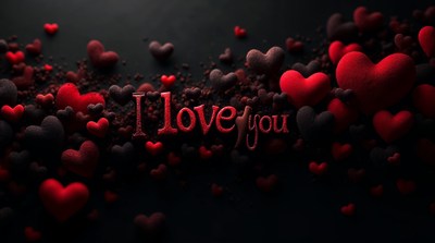 I Love You with Red Hearts