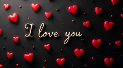 I Love You with Red Hearts