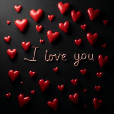 I Love You with Red Hearts