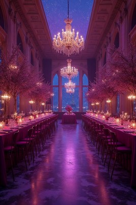 Luxurious Purple Ballroom Banquet Hall