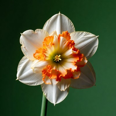 White and Orange Daffodil Flower