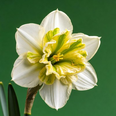 White Daffodil with Green Stripes