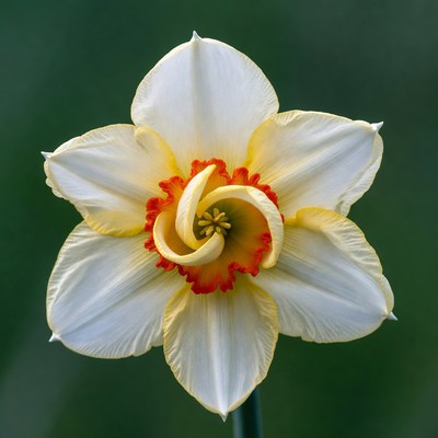 White Daffodil Flower with Orange Center