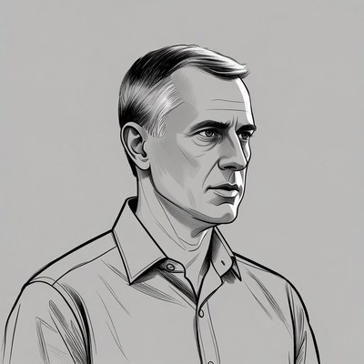 Side profile of middle-aged man