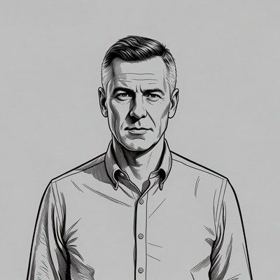 Man in collared shirt portrait