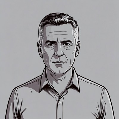 Mature man in shirt portrait