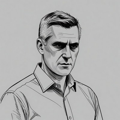 Man in collared shirt illustration