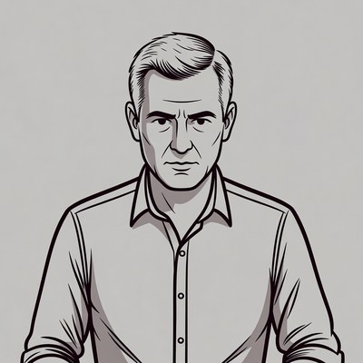 Man in white shirt illustration