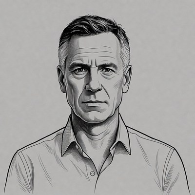 Mature man in collared shirt portrait