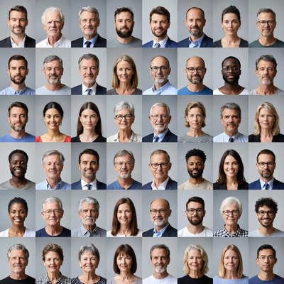 Diverse professional headshots grid