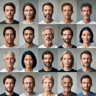 Diverse Group Headshots Grid